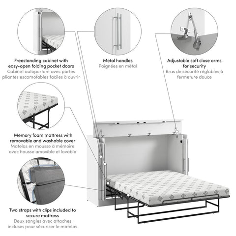 69W Full Cabinet Bed with Mattress