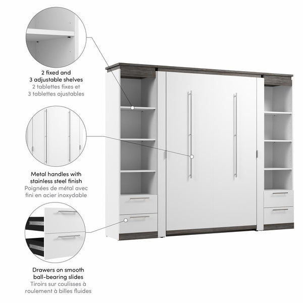 Full Murphy Bed with Shelves and Drawers (100W)