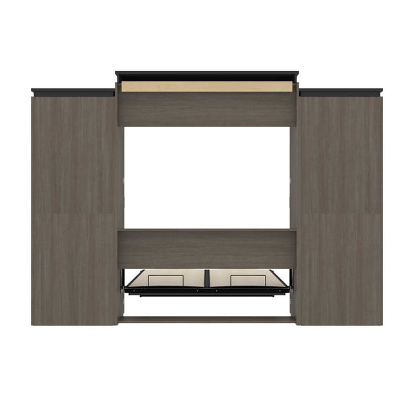 Queen Murphy Bed and 2 Shelving Units with Drawers (125W)