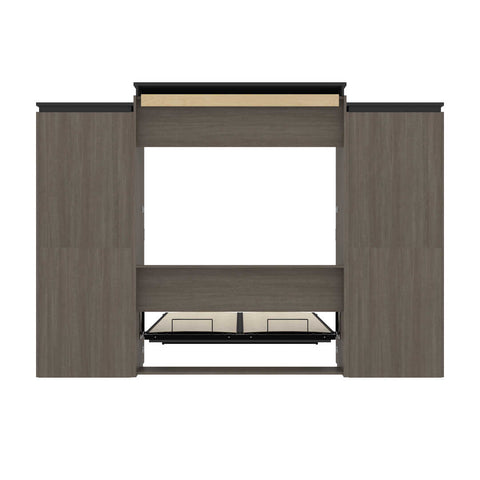 Queen Murphy Bed and 2 Shelving Units with Drawers (125W)