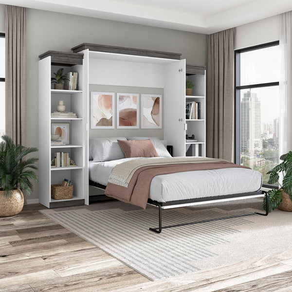 Queen Murphy Bed with Shelves (106W)