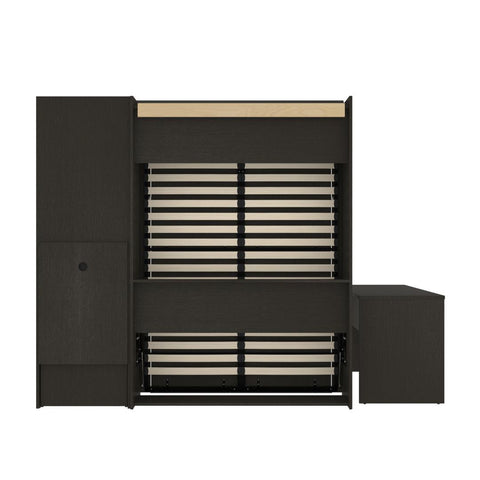 Full Murphy Bed and 1 Storage Unit with Mobile Nightstand and Desk (137”)