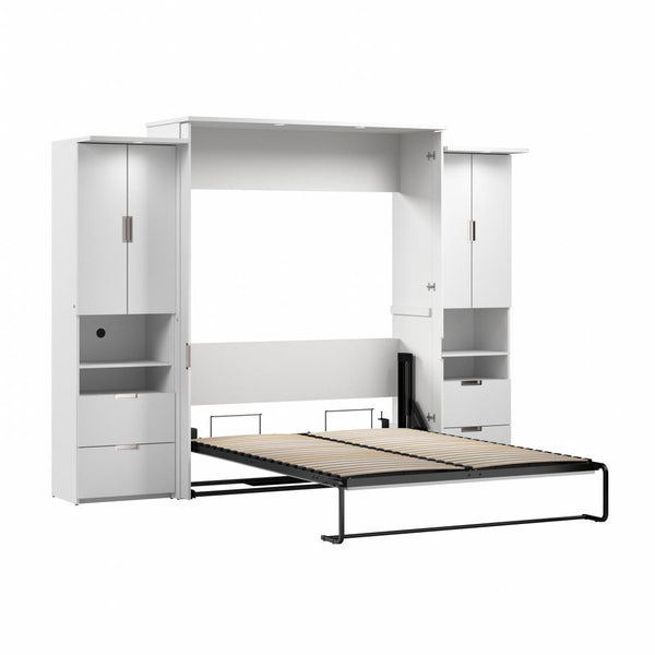 114W Queen Murphy Bed with 2 Storage Cabinets