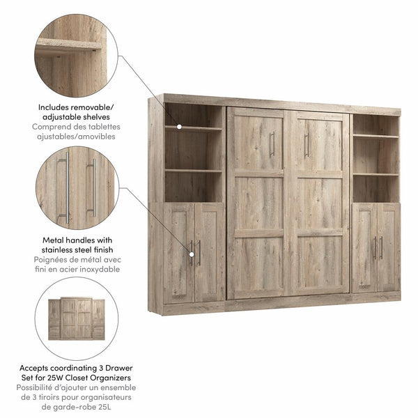 Full Murphy Bed with Closet Storage Organizers (109W)