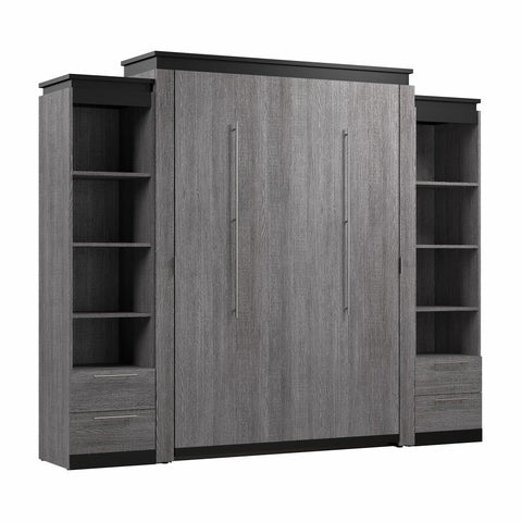 Queen Murphy Bed with Shelves and Drawers (106W)