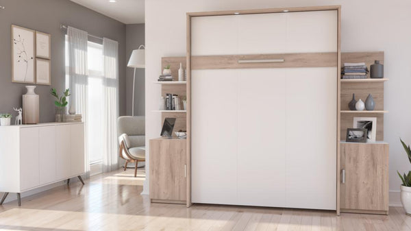 Queen Murphy Bed with Floating Shelves (104W)
