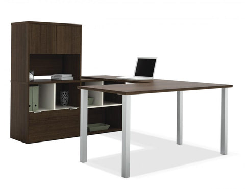 U-Shaped Executive Desk with Hutch