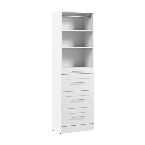 Modular Closet System with Shelves, Drawers & Clothing Rods, Shaker Style, 25W x 16D