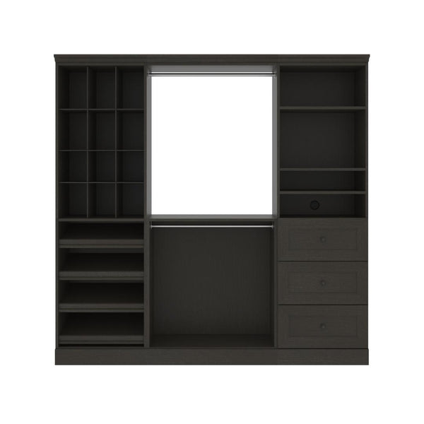 Traditional Closet System with Shelves, Drawers, Shoe Racks, Clothing Rods & Cubies, 86W x 20D