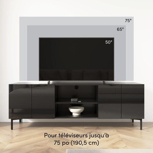 118W Modular Entertainment Center with TV Stand and Media Storage Towers