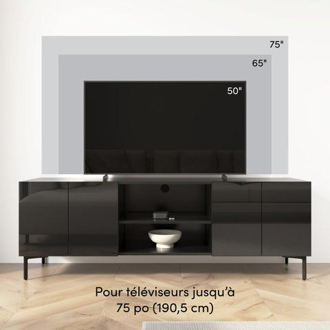 118W Modular Entertainment Center with TV Stand and Media Storage Towers