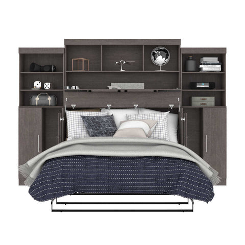 6-Piece Set Including One Queen Cabinet Bed with Mattress and Assorted Storage Units