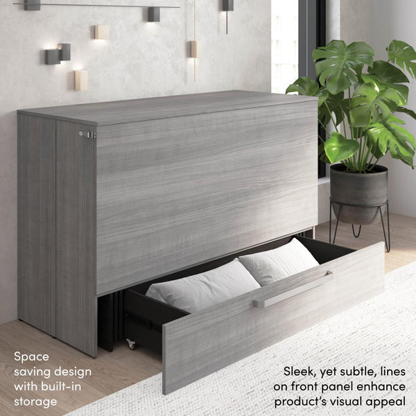 57W Full Murphy Cabinet Bed with Pullout Drawer