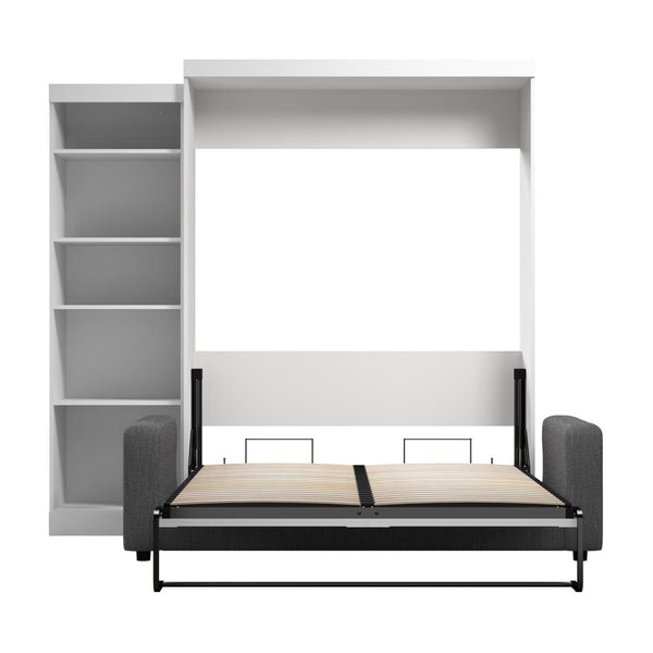 Queen Murphy Bed with Sofa and Shelving Unit (96W)