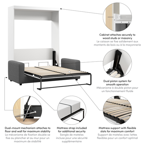 Full Murphy Bed with Sofa (73W)