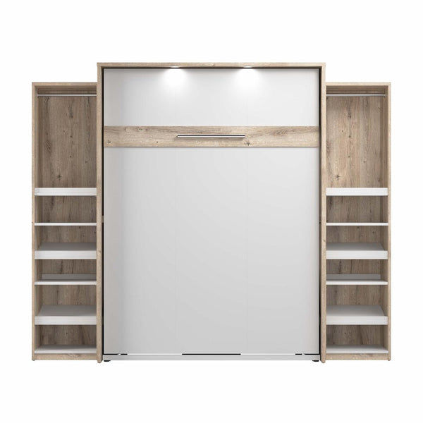 Queen Murphy Bed with 2 Narrow Closet Organizers (105W)