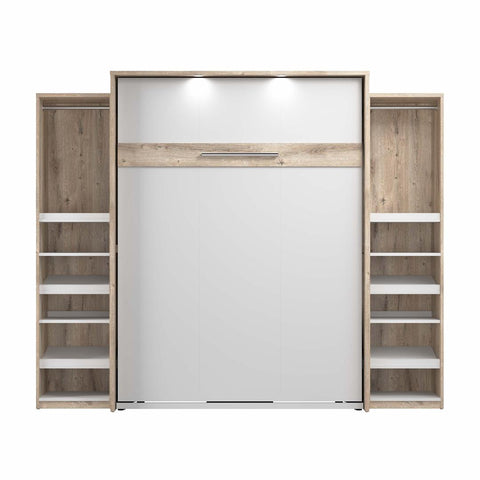 Queen Murphy Bed with 2 Narrow Closet Organizers (105W)