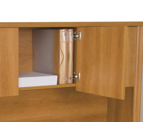 U-Shaped Executive Desk with Hutch, a Lateral File Cabinet, and a Bookcase