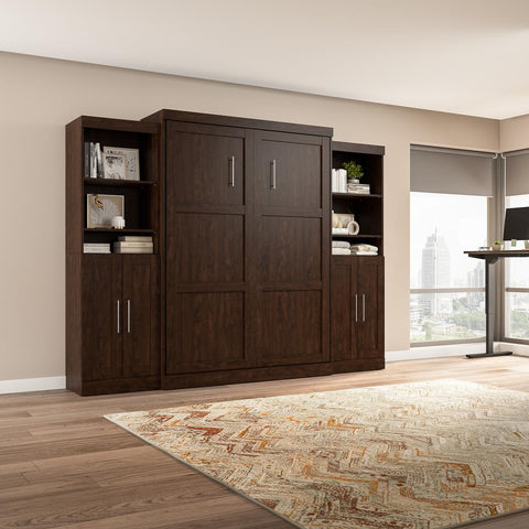 Queen Murphy Bed with Closet Storage Organizers (115W)
