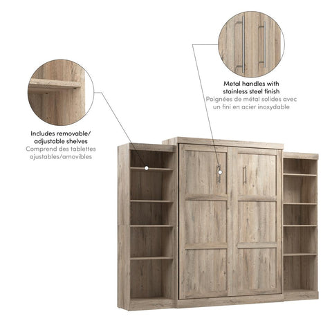 Queen Murphy Bed and 2 Shelving Units (115W)