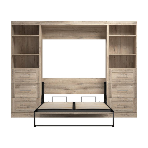 Full Murphy Bed and 2 Shelving Units with Drawers (109W)