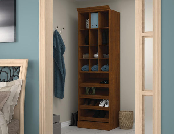 Traditional Closet System with Shoes Racks & Cubbies, 25W x 20D