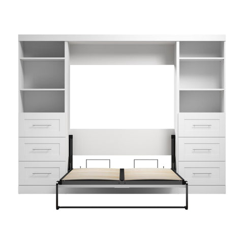 Full Murphy Bed and 2 Shelving Units with Drawers (109W)