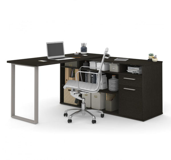 2-Piece Set including an L-Shaped Desk and a credenza