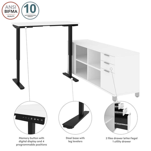 72W L-Shaped Standing Desk
