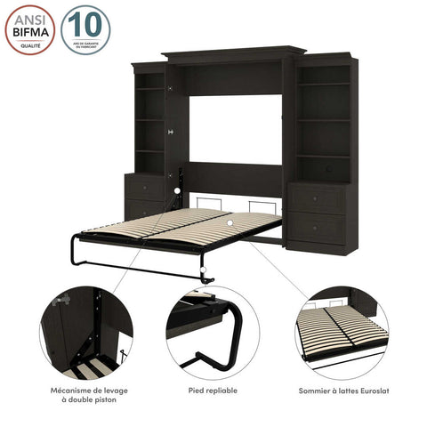 Full Murphy Bed and 2 Shelving Units with 2 Drawers (109W)