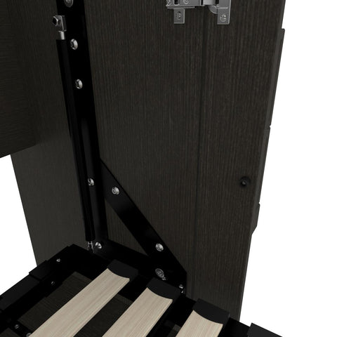 Queen Murphy Bed and 1 Storage Unit with Mobile Nightstand and Desk (118”)