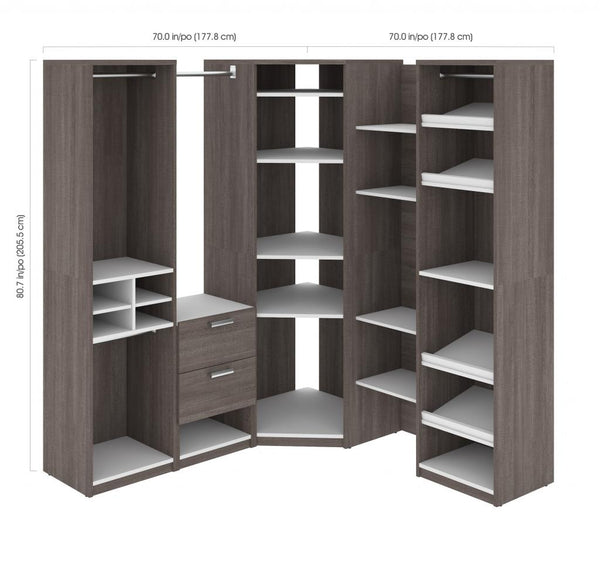 Walk-In Closet Organizer with 4 Floating Shelves