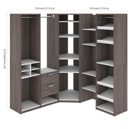 Walk-In Closet Organizer with 4 Floating Shelves