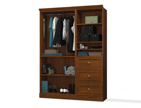 Traditional Closet System with Shelves, Drawers & Clothing Rods, 61W x 20D