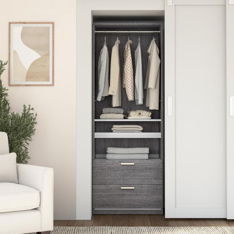 30W Closet Organizer with Drawers