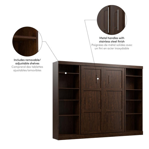 Full Murphy Bed with 2 Shelving Units (109W)