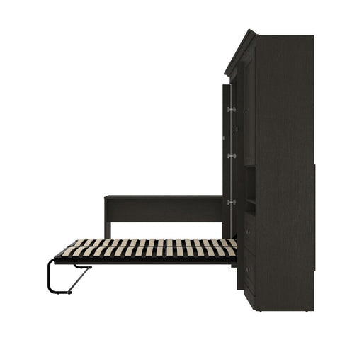 Full Murphy Bed and 1 Storage Unit with Mobile Nightstand and Desk (137”)