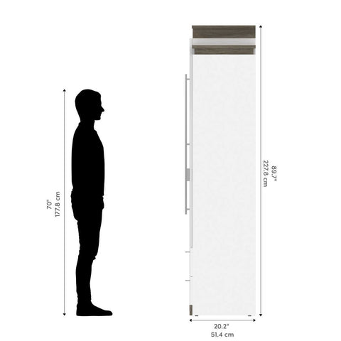Queen Murphy Bed and 2 Shelving Units with Drawers (125W)