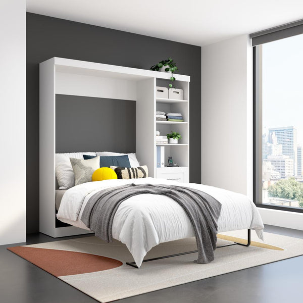 84W Full Size Murphy Bed with Pull-Out Desk