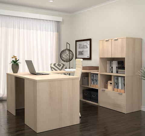 U-Shaped Executive Desk with Hutch