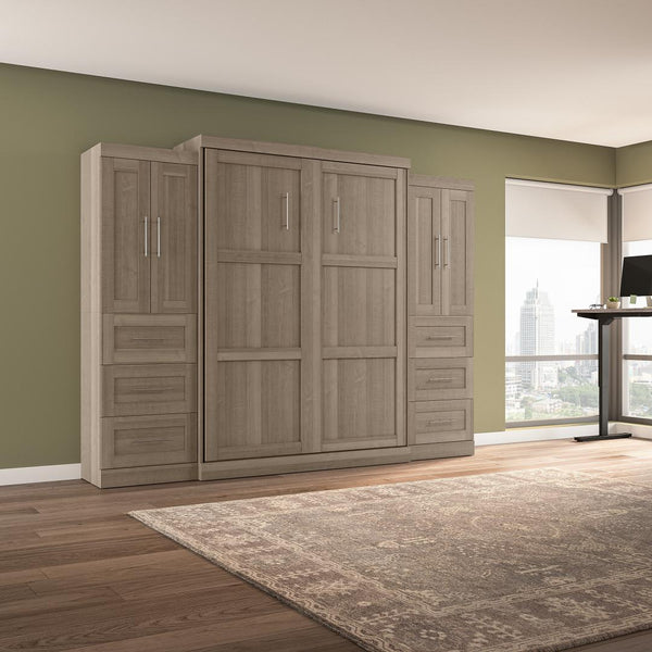 Queen Murphy Bed with Closet Storage Cabinets (115W)