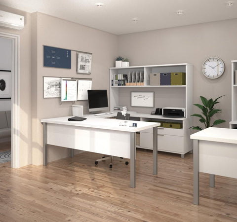 U-Shaped Executive Desk with Hutch