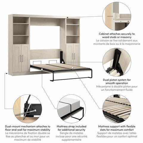 Full Murphy Bed with Closet Storage Organizers (109W)
