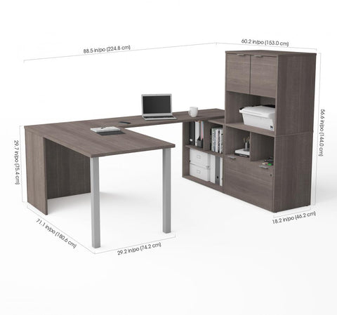 61W U-Shaped Executive Desk with Hutch