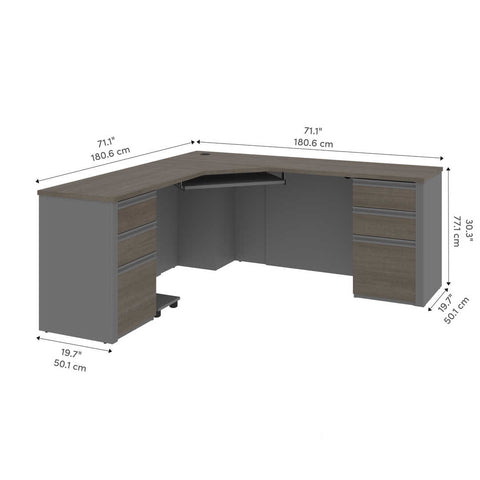 72W Corner Desk with Pedestal