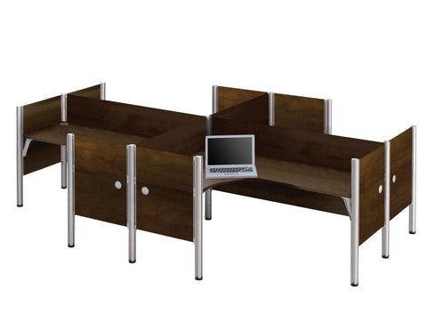 4-Person Closed Office Cubicles with Low Privacy Panels