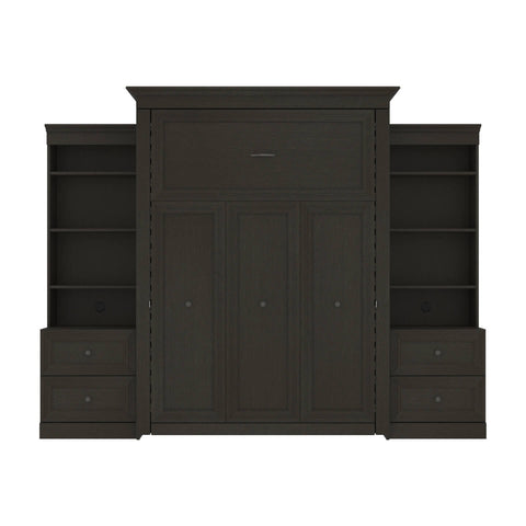 Queen Murphy Bed and Two Shelving Units with 2 Drawers (115W)