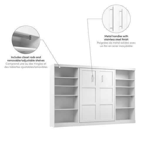 Full Murphy Bed with 2 Shelving Units (131W)