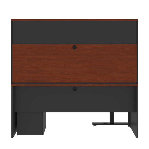 72W L-Shaped Standing Desk with Pedestal and Hutch