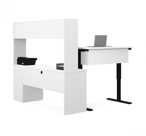 2-Piece set including a standing desk and a desk with hutch